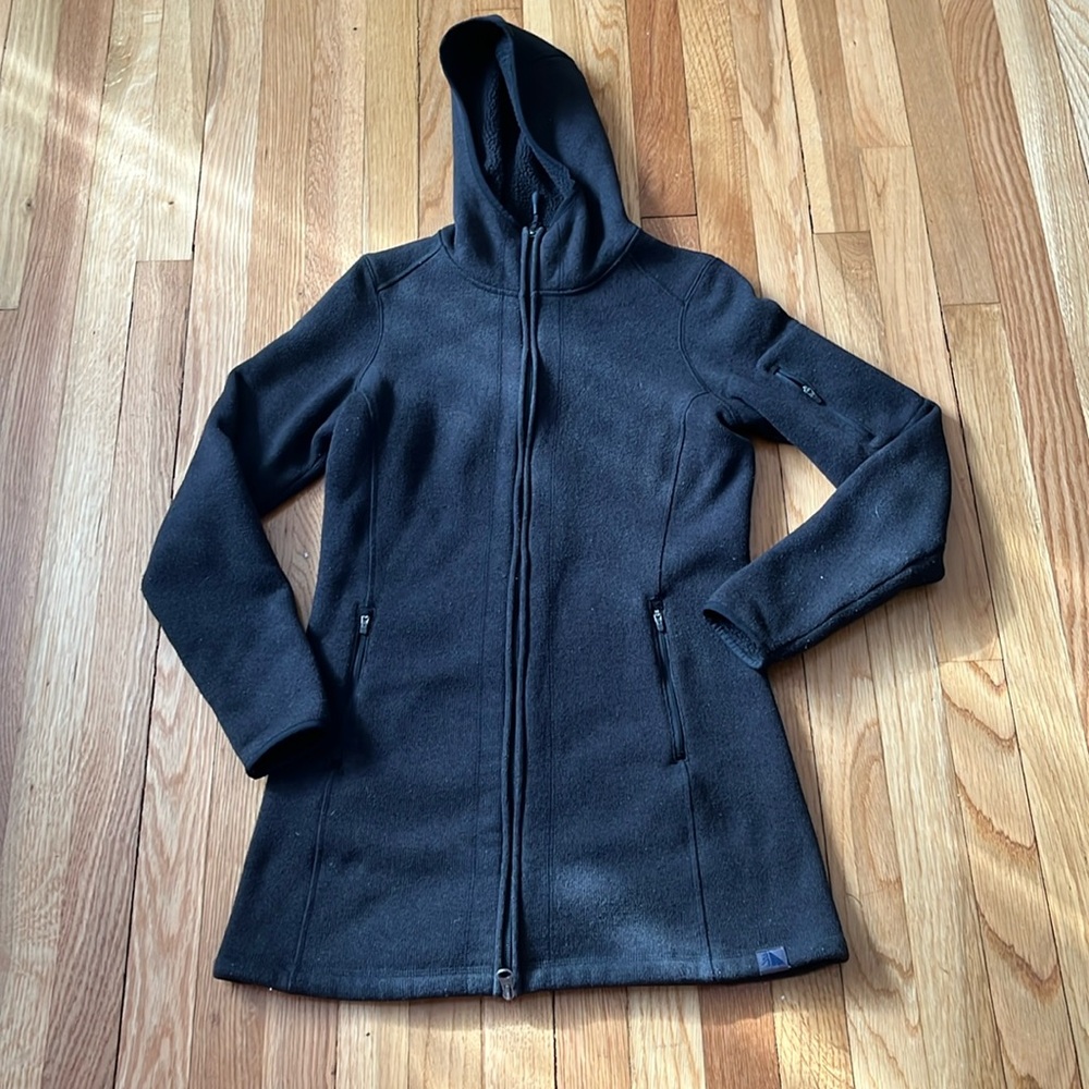 L.L.Bean Sweater Fleece Coat - Black - Size XS